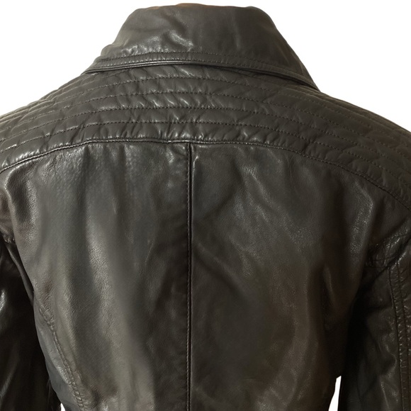 NWT Cole Haan Black Leather Moto Jacket Medium - Picture 9 of 14